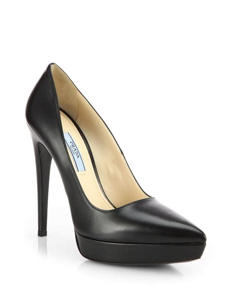 prada platform heels black